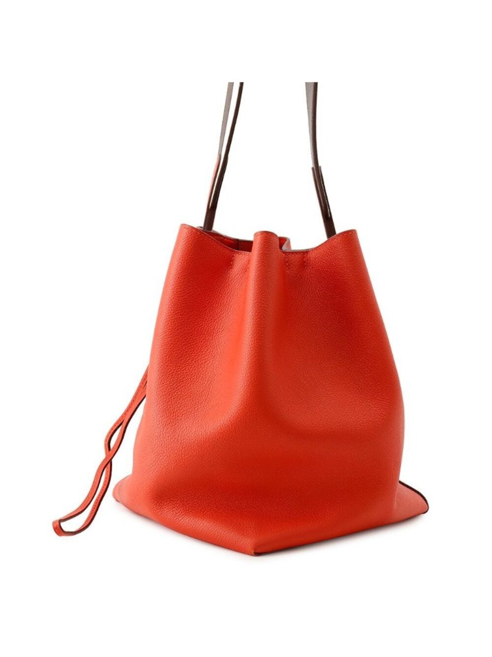 Hermes Shoulder Bag Rouge Tomato Tail White Silver Evercolor